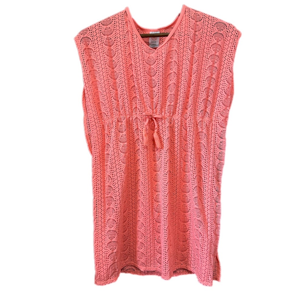 Wonder Nation Swim Cover Up Kids XL 14-16 Orange Excellent Crochet Tassel Boho